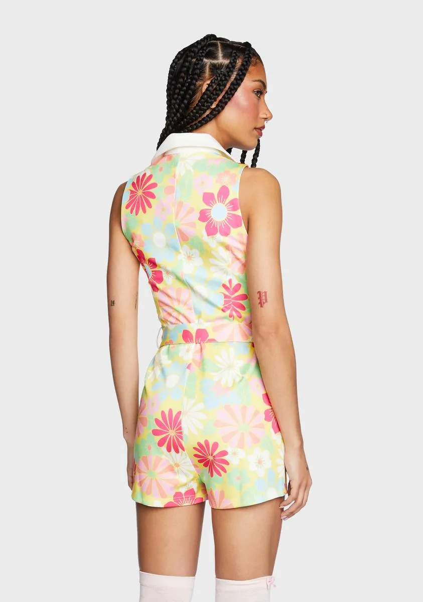 Groovy Happenings Floral Romper-