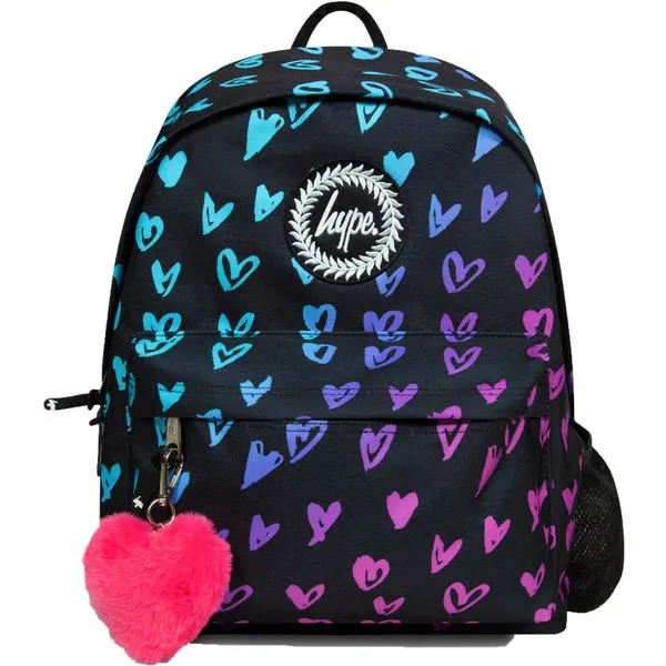 Hype Unisex Scribble Heart Crest Backpack