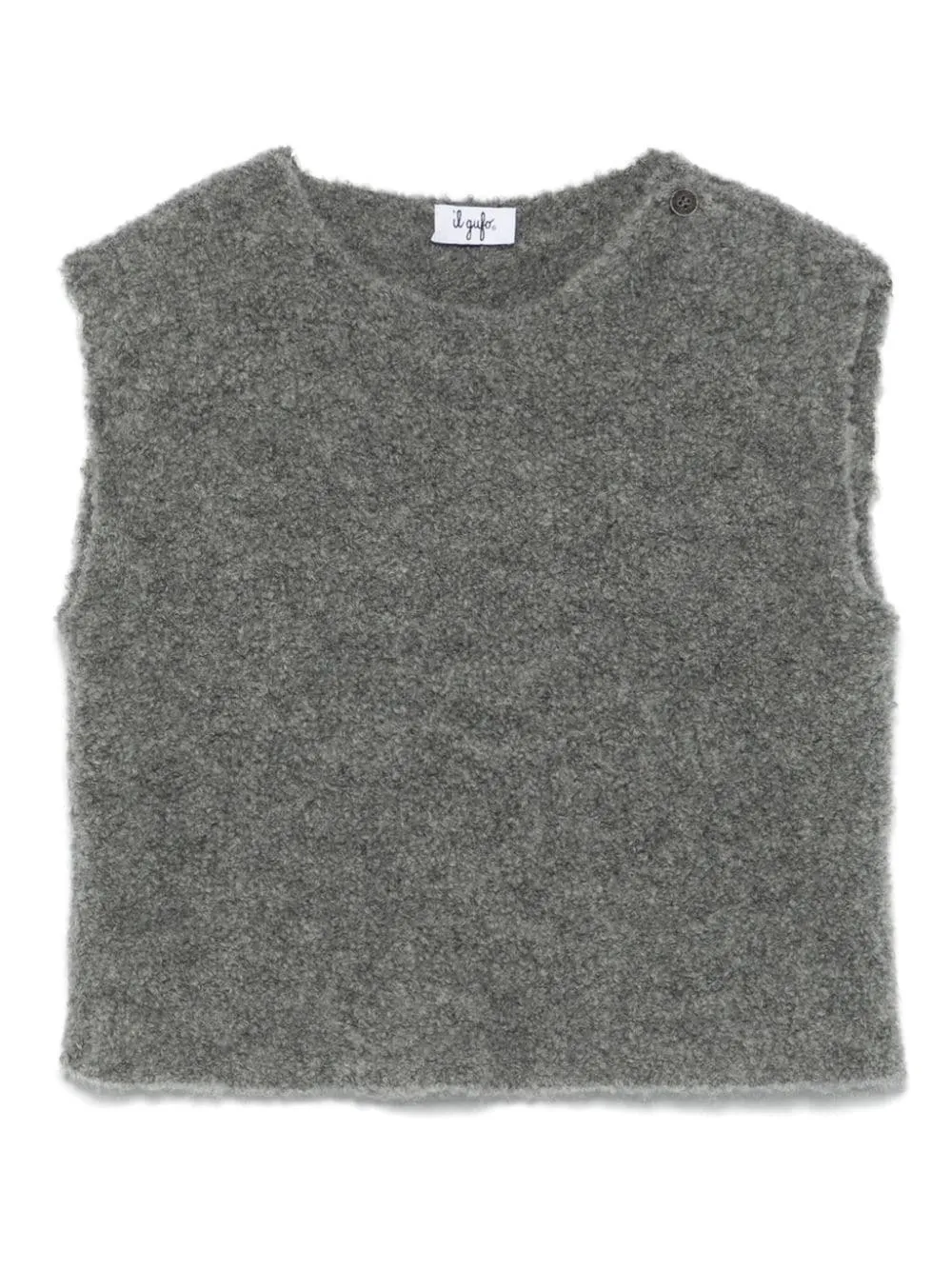 IL GUFO Grey Boxy Boucl? Vest