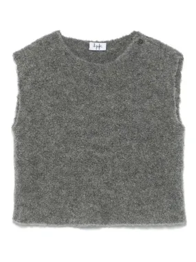 IL GUFO Grey Boxy Boucl? Vest