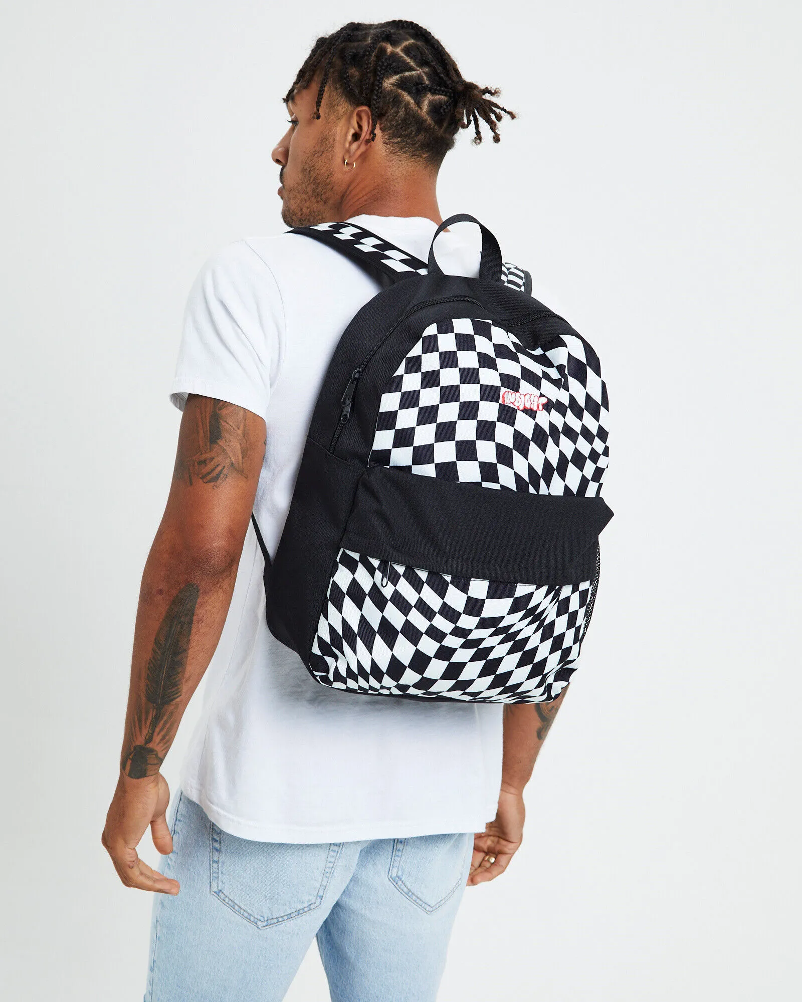 Insight Tripped Out Check Backpack White/Black