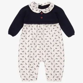 Ivory Cotton Reindeer Romper