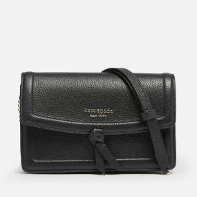 Kate Spade New York Women's Knott Pebbled Flap Cross Body Bag - Black