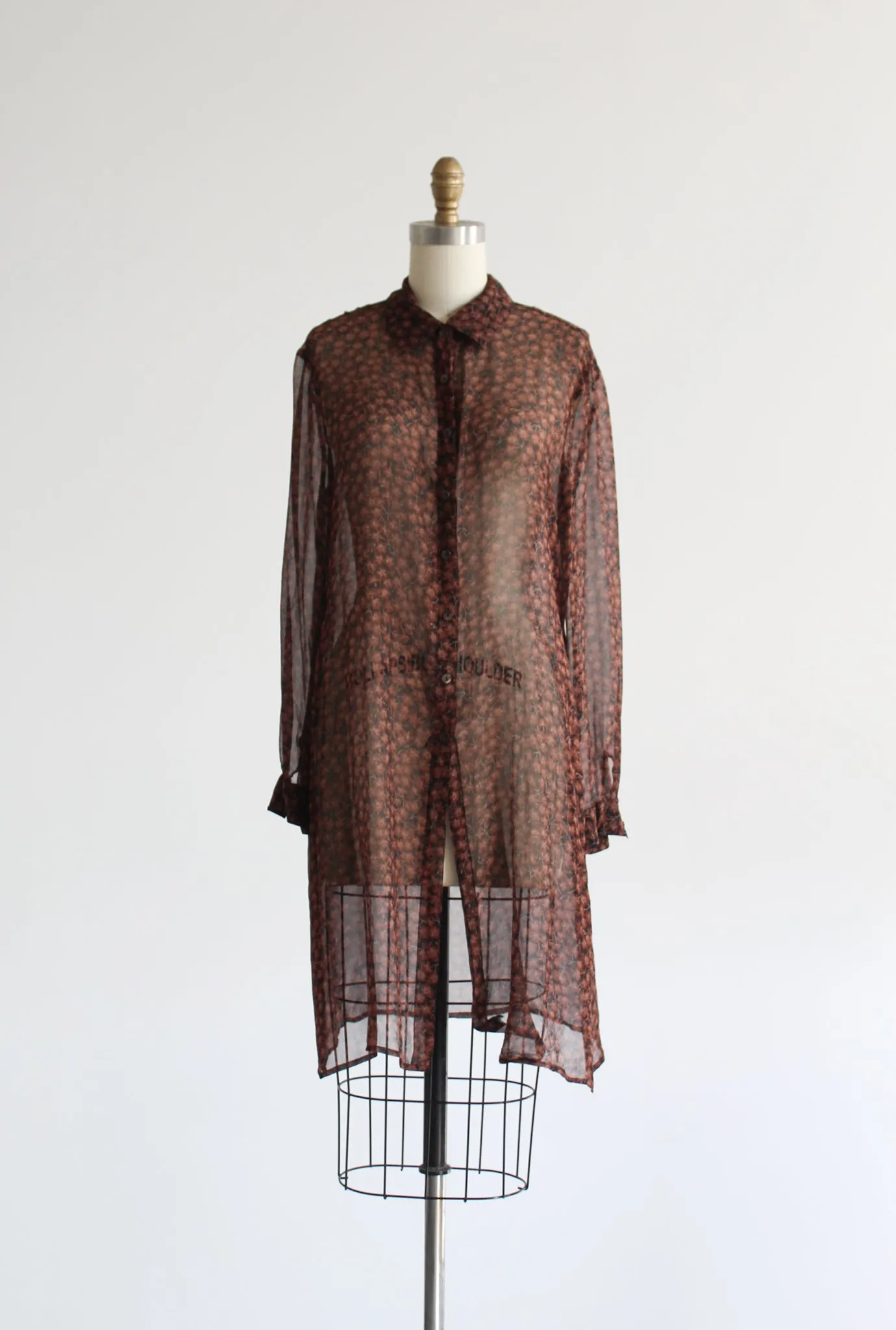 mapleleaf sheer silk tunic