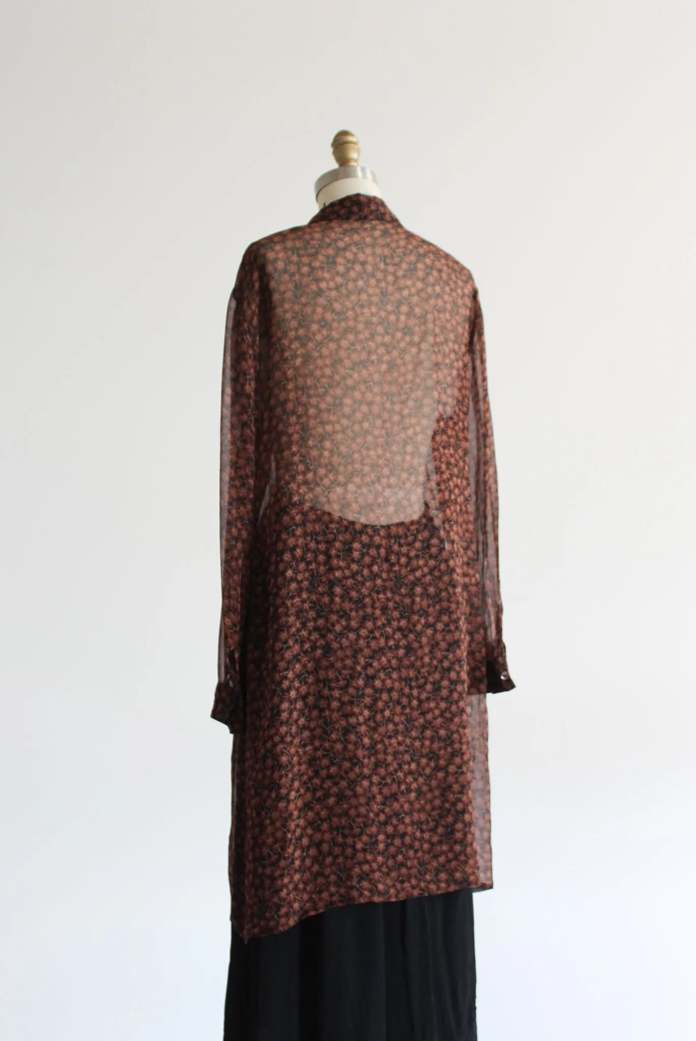 mapleleaf sheer silk tunic