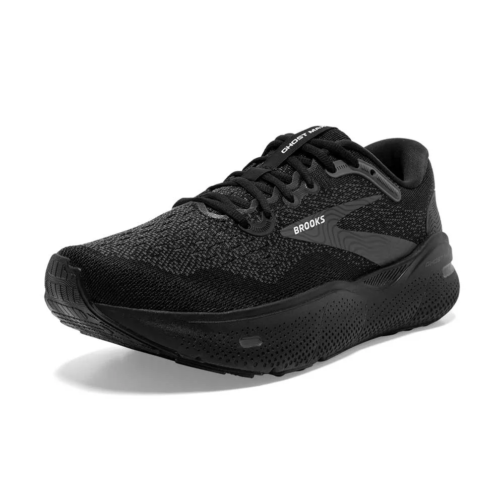 Men's Ghost Max Running Shoe - Black/Black/Ebony - Wide (2E)