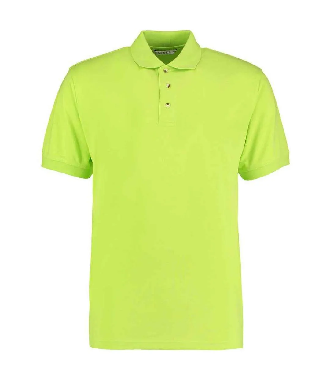 Mens workwear heather polo shirt lime green Kustom Kit