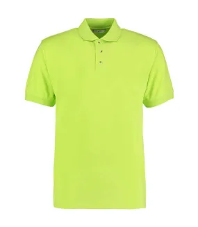 Mens workwear heather polo shirt lime green Kustom Kit