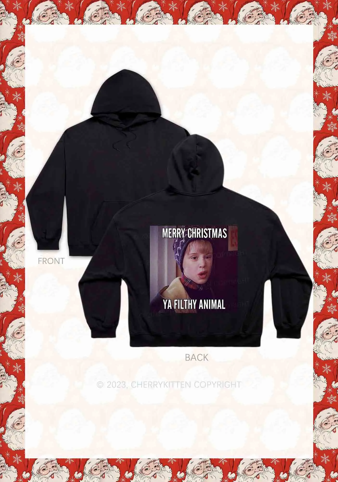 Merry Christmas Ya Filthy Animal Y2K Hoodie Cherrykitten