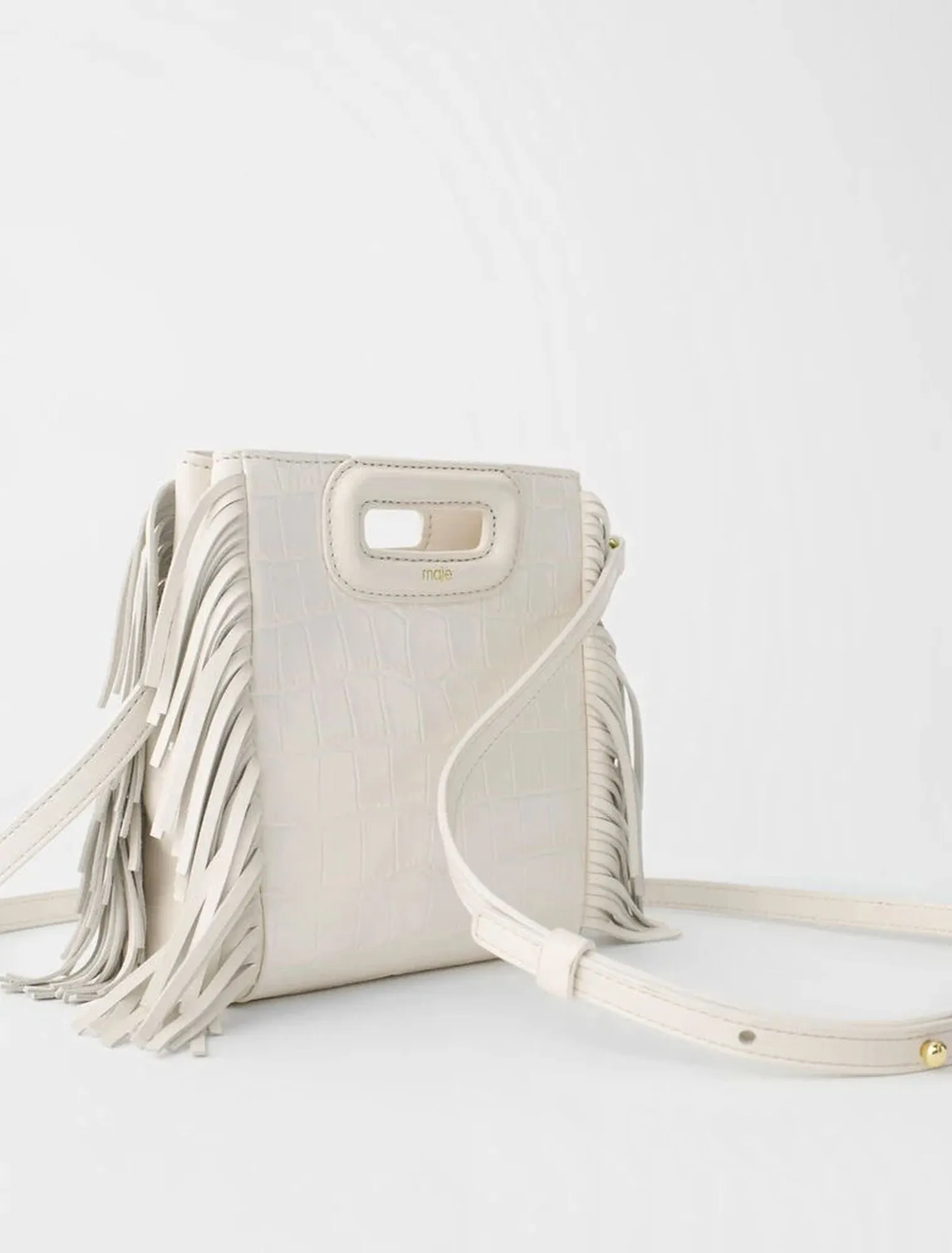 Mini embossed-leather M bag with chain