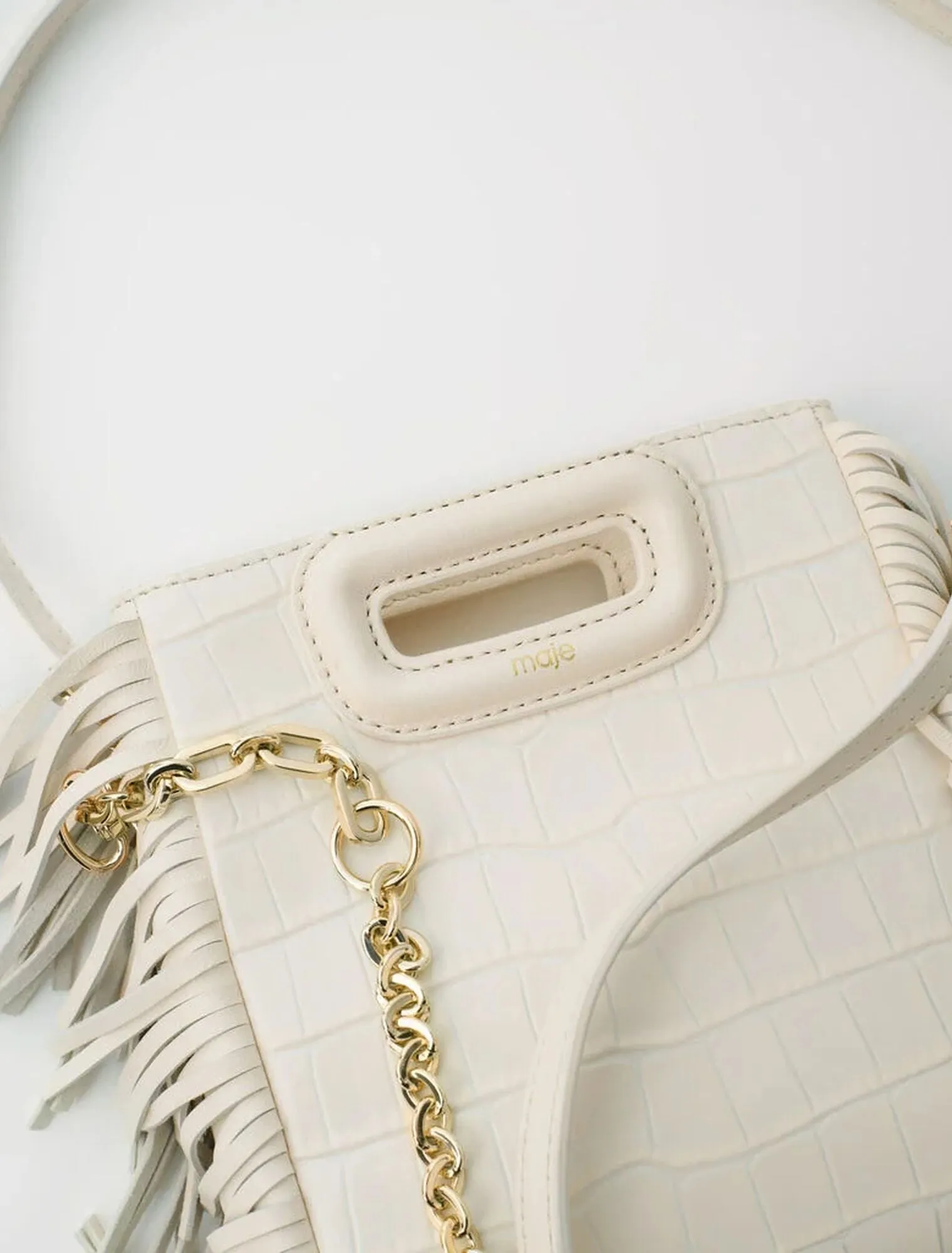 Mini embossed-leather M bag with chain