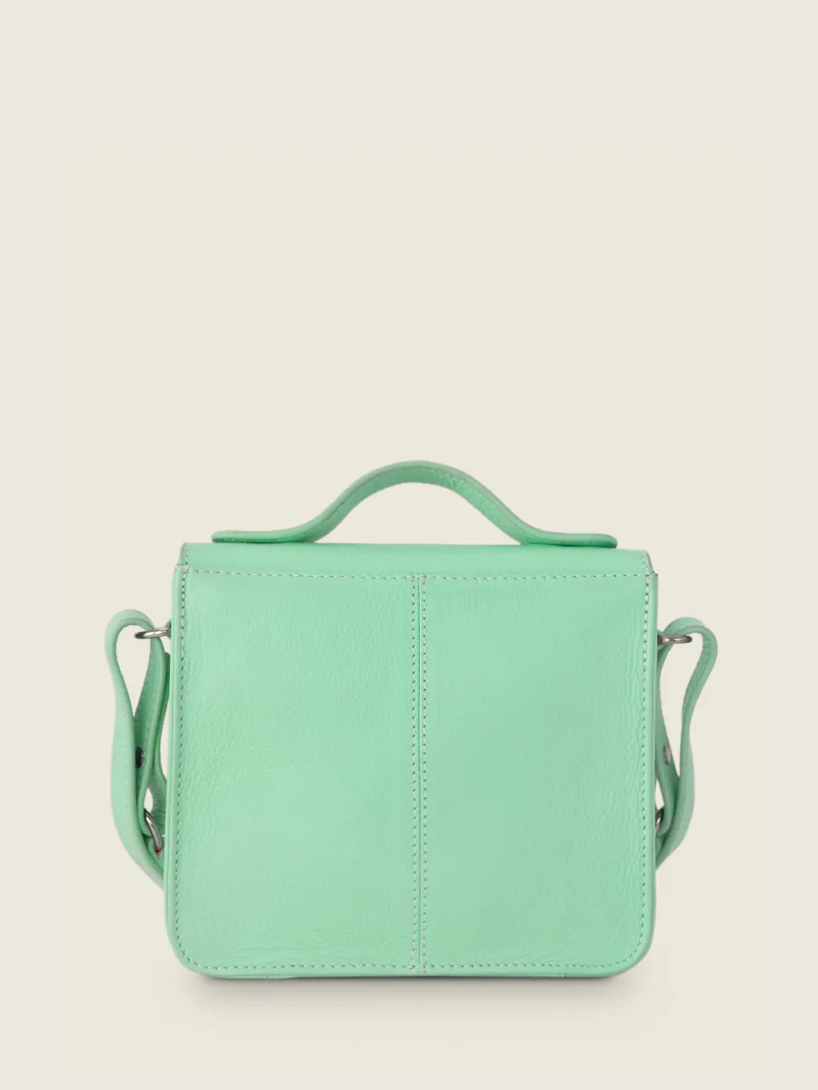 Mini Green Leather Cross-Body Bag for Women - Mademoiselle George XS Pastel Mint | PAUL MARIUS