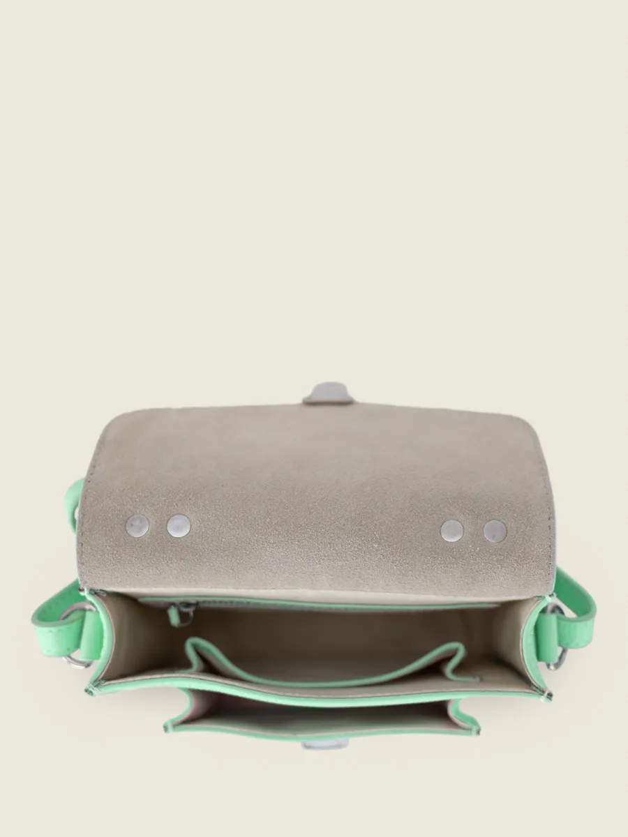 Mini Green Leather Cross-Body Bag for Women - Mademoiselle George XS Pastel Mint | PAUL MARIUS