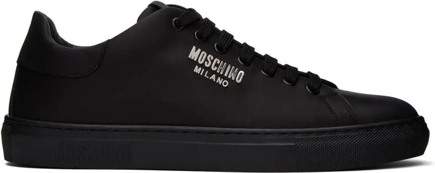 Moschino Black Leather Sneakers