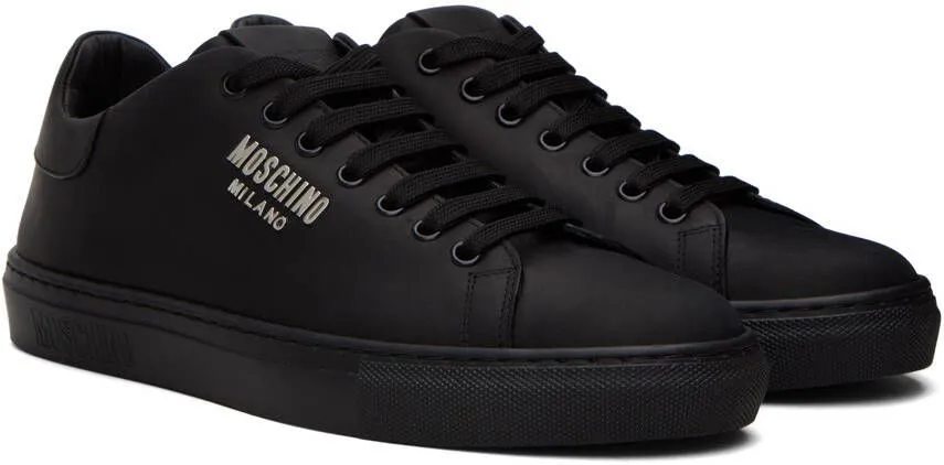 Moschino Black Leather Sneakers