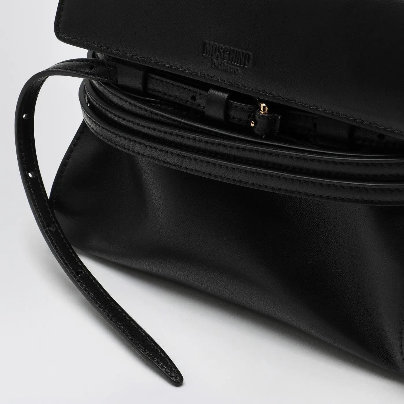 Moschino    Moschino Small Black Leather Shoulder Bag