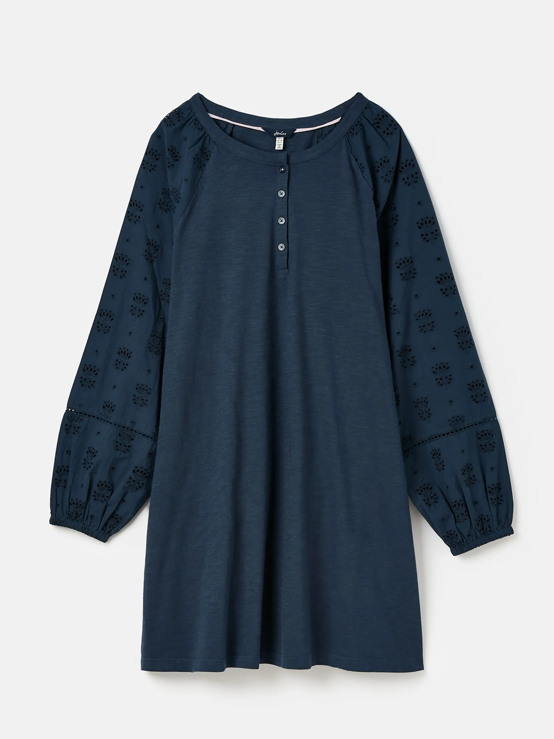 Navy Broderie/Jersey Tunic