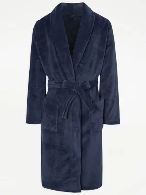 Navy Fleece Dressing Gown | Men | George at ASDA