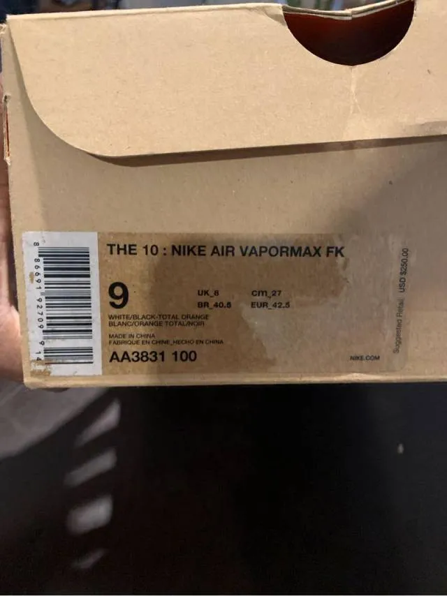 Nike off white vapormax