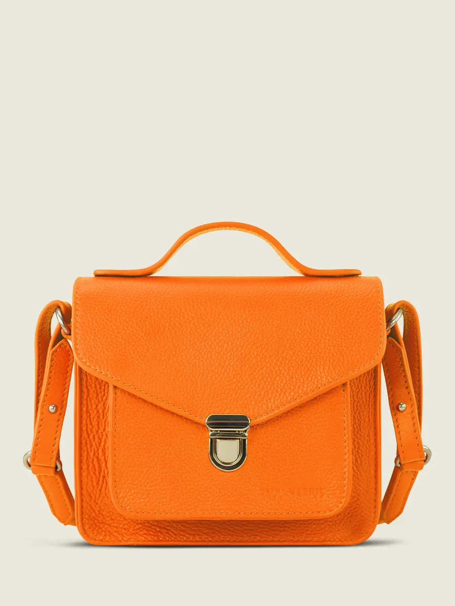 Orange Leather Mini Cross-body Bag for Women - Mademoiselle George XS Sorbet Mango | PAUL MARIUS