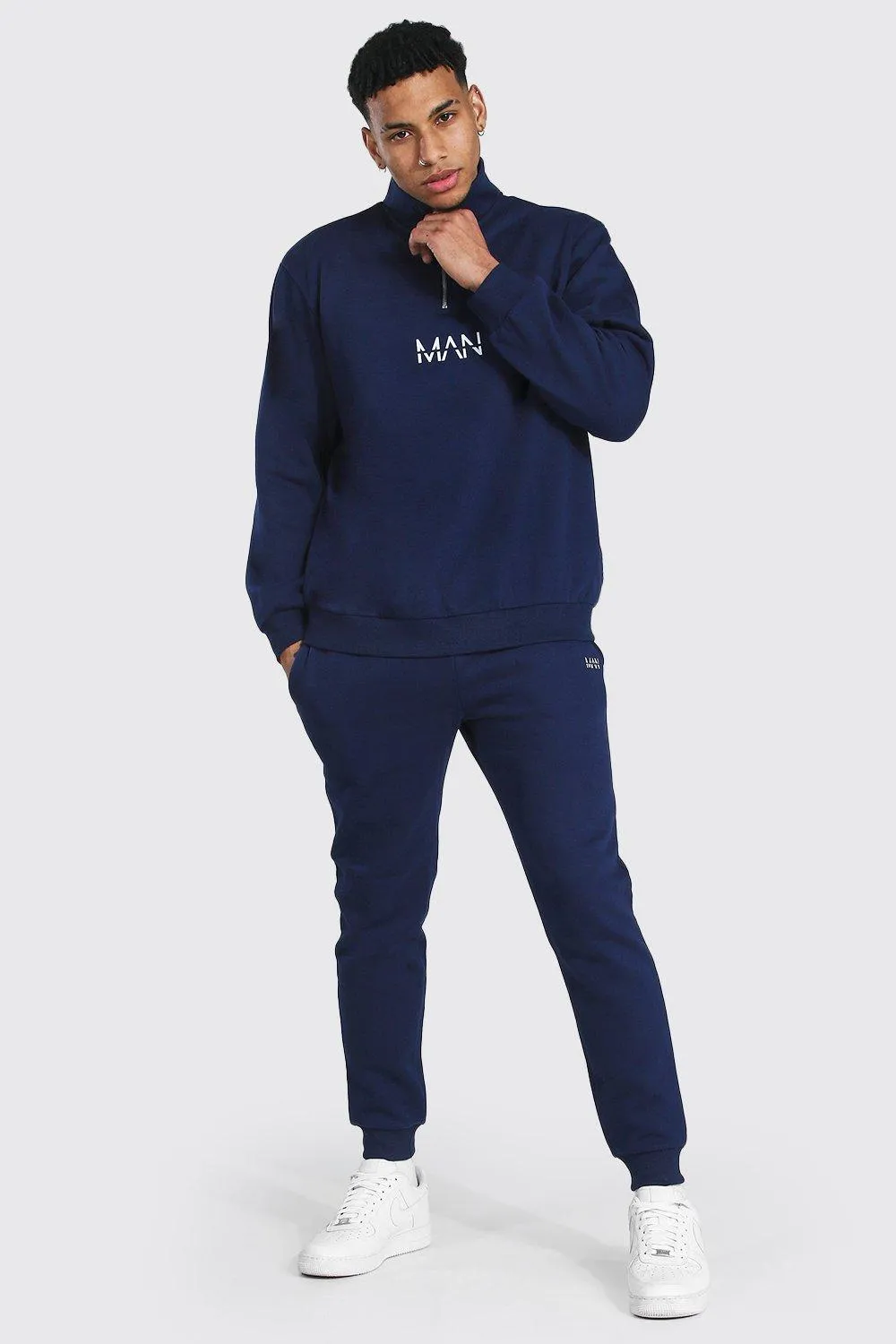 Oversized Original Man Half Zip Tracksuit | boohooMAN UK