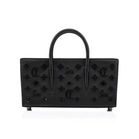 Paloma Top handle bag - Grained calf leather and spikes Loubinthesky - Black