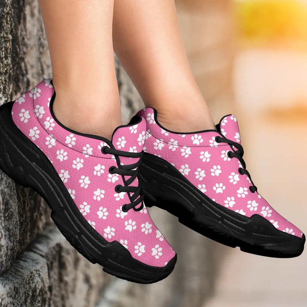 Pink Paw Print Chunky Sneakers