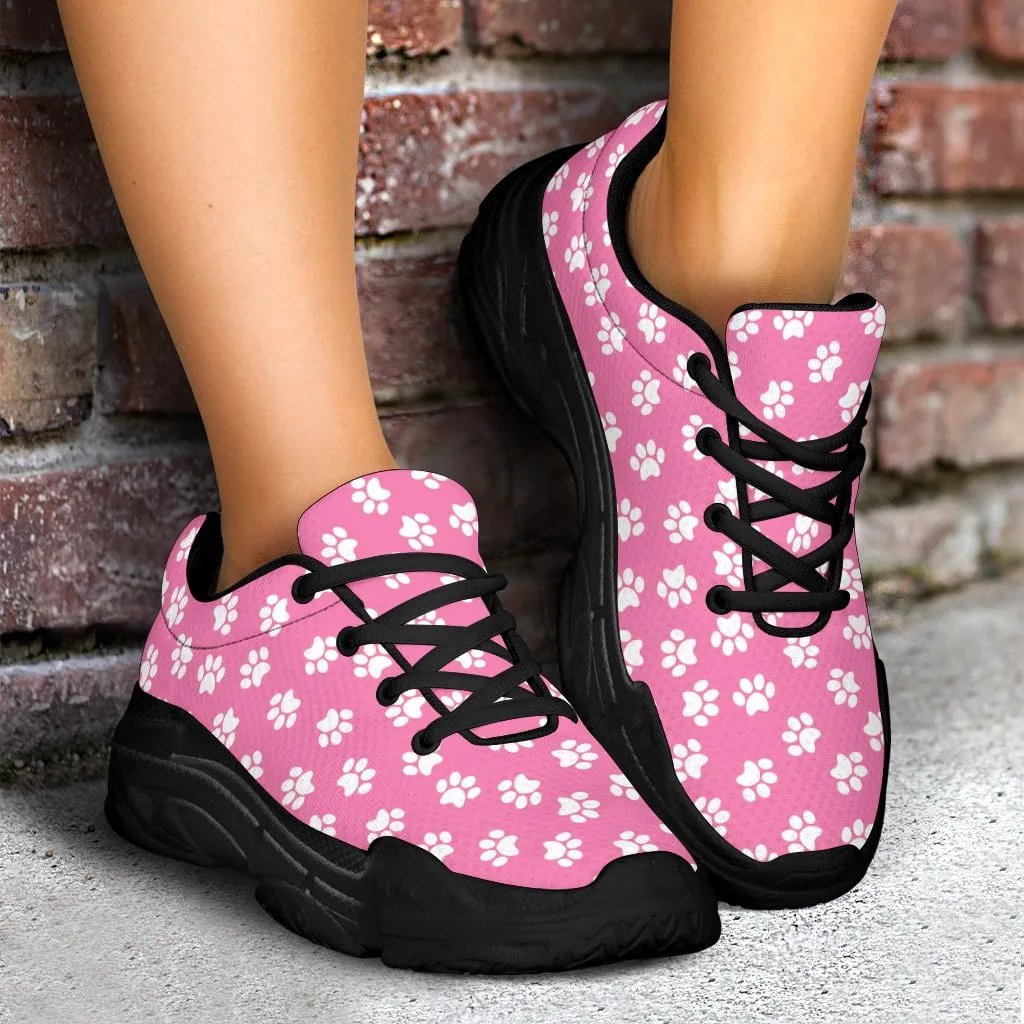 Pink Paw Print Chunky Sneakers