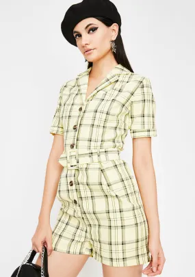 Posh Livin' Plaid Romper-