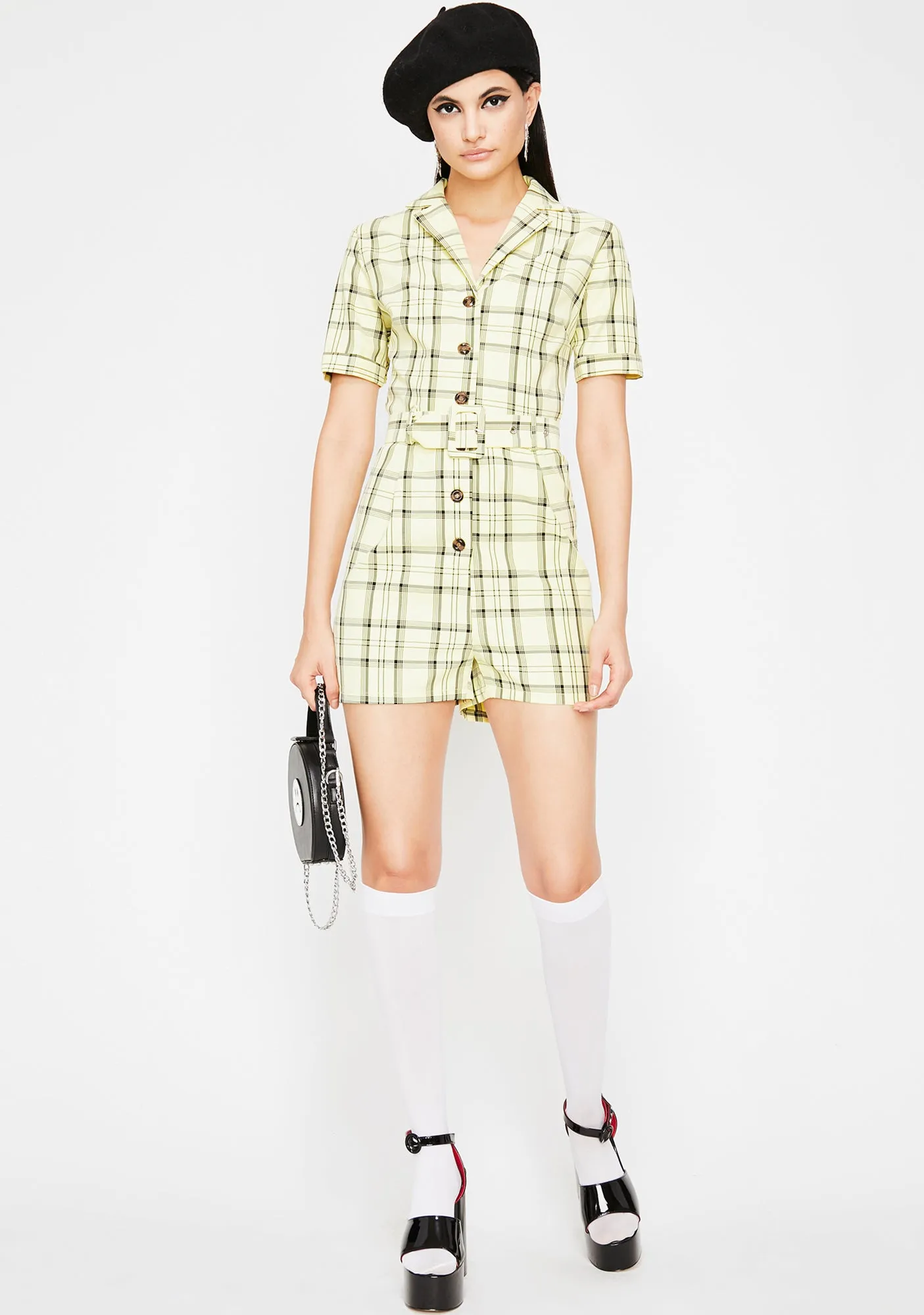 Posh Livin' Plaid Romper-