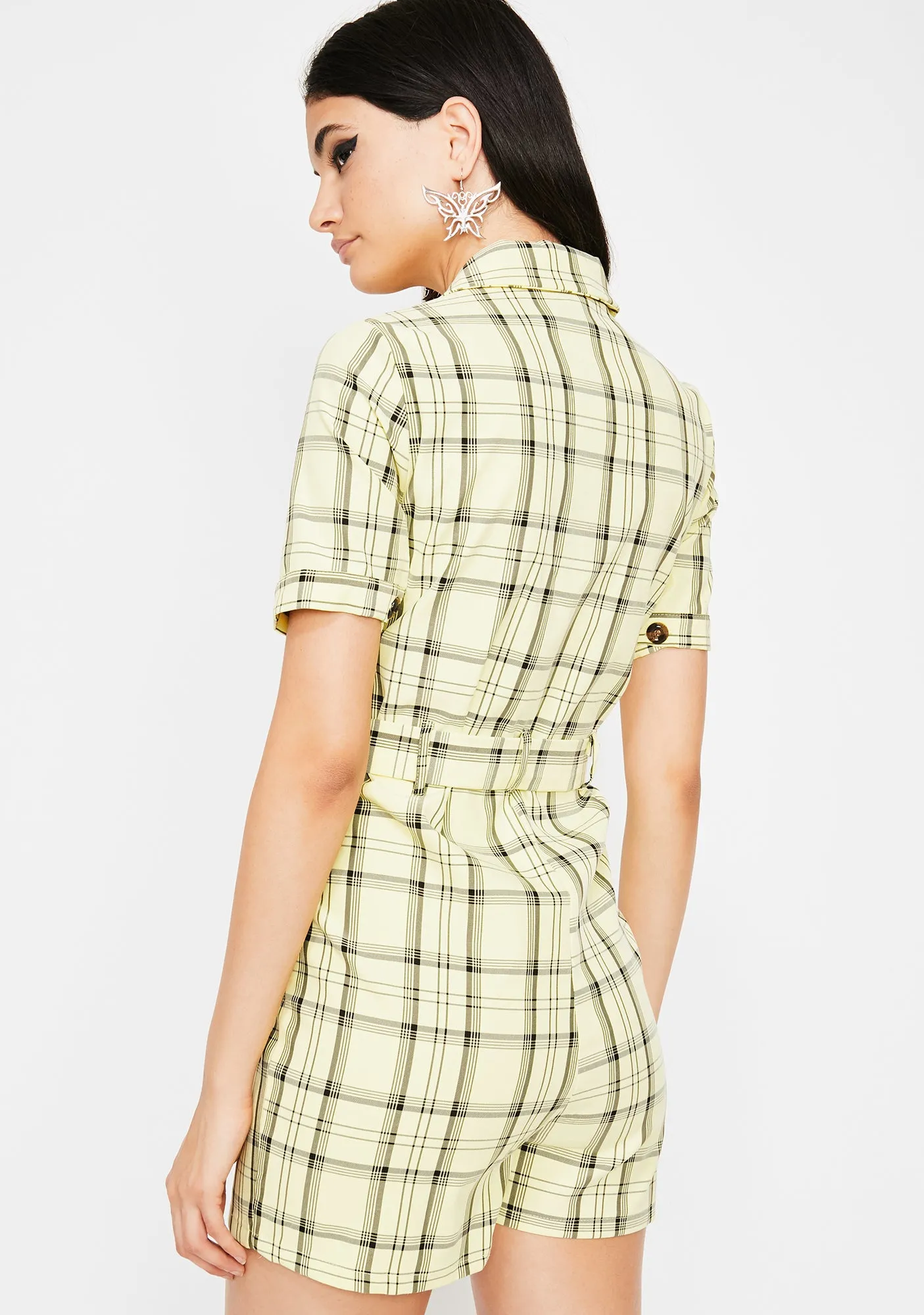 Posh Livin' Plaid Romper-