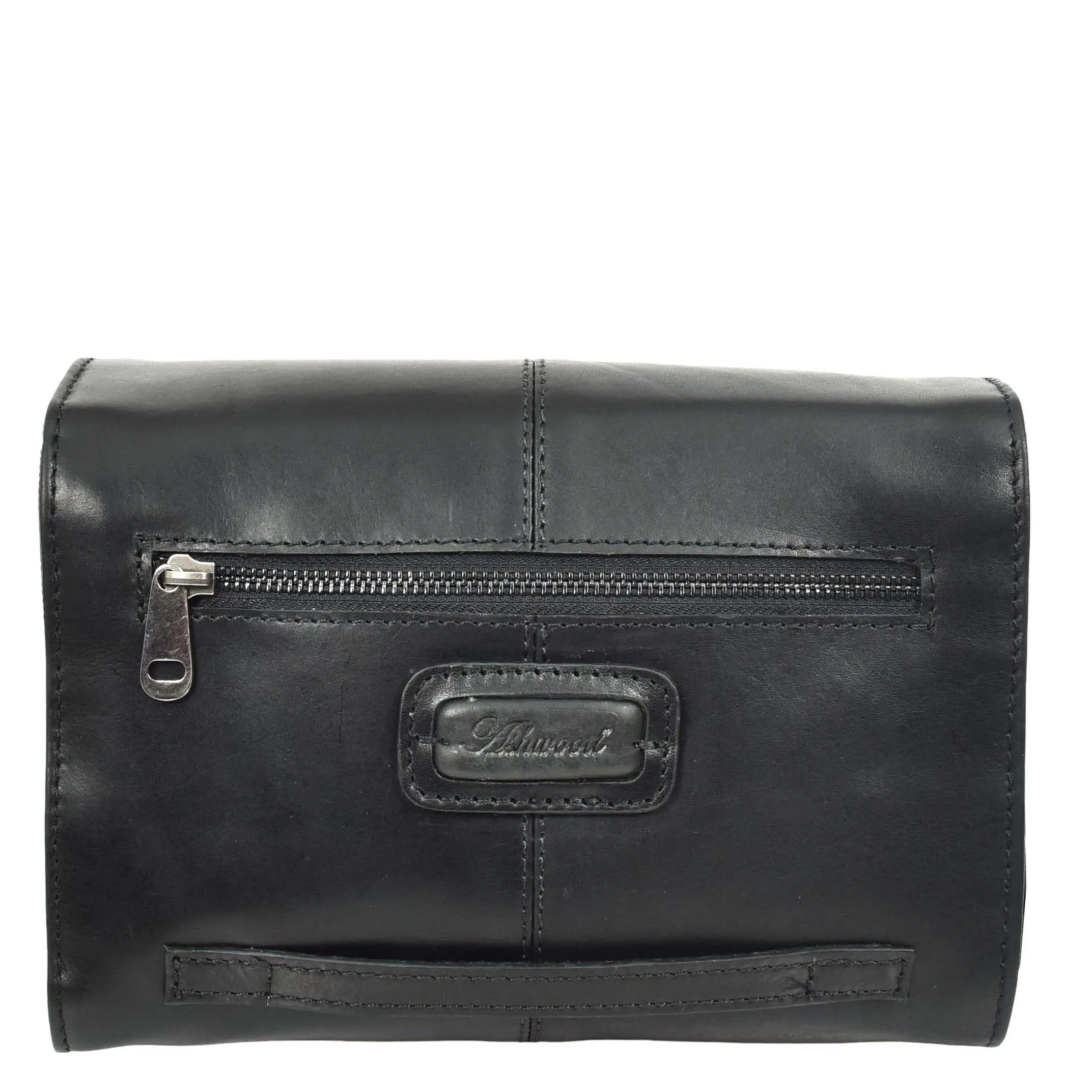 Real Leather Hanging Toiletry Wash Bag Mens Cruise Black