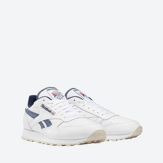 REEBOK CLASSIC LEATHER - WHITE/VECNAVY/STUCCO