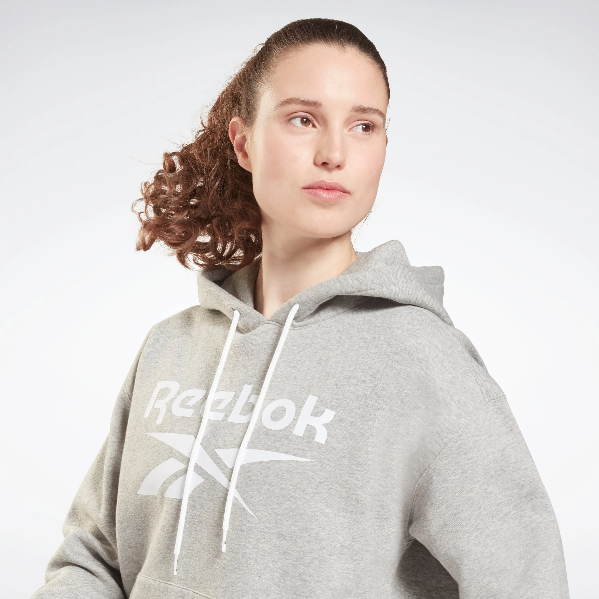 Reebok Identity Logo Fleece Hoodie Medium Grey Heather