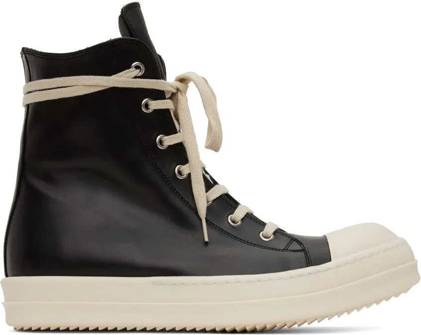 Rick Owens Black High Sneakers