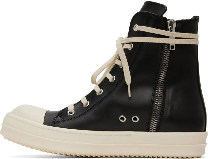 Rick Owens Black High Sneakers