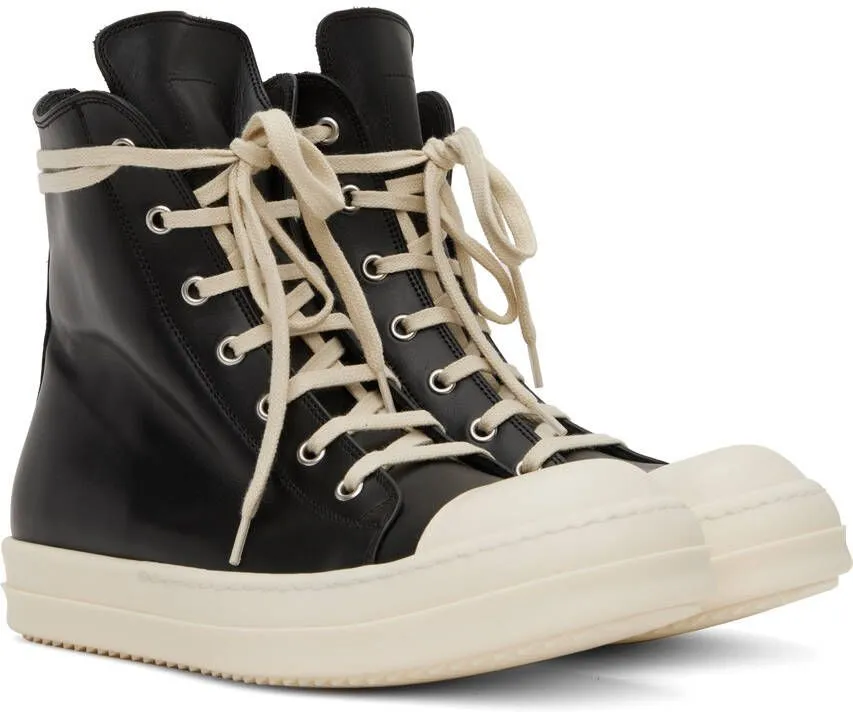 Rick Owens Black High Sneakers