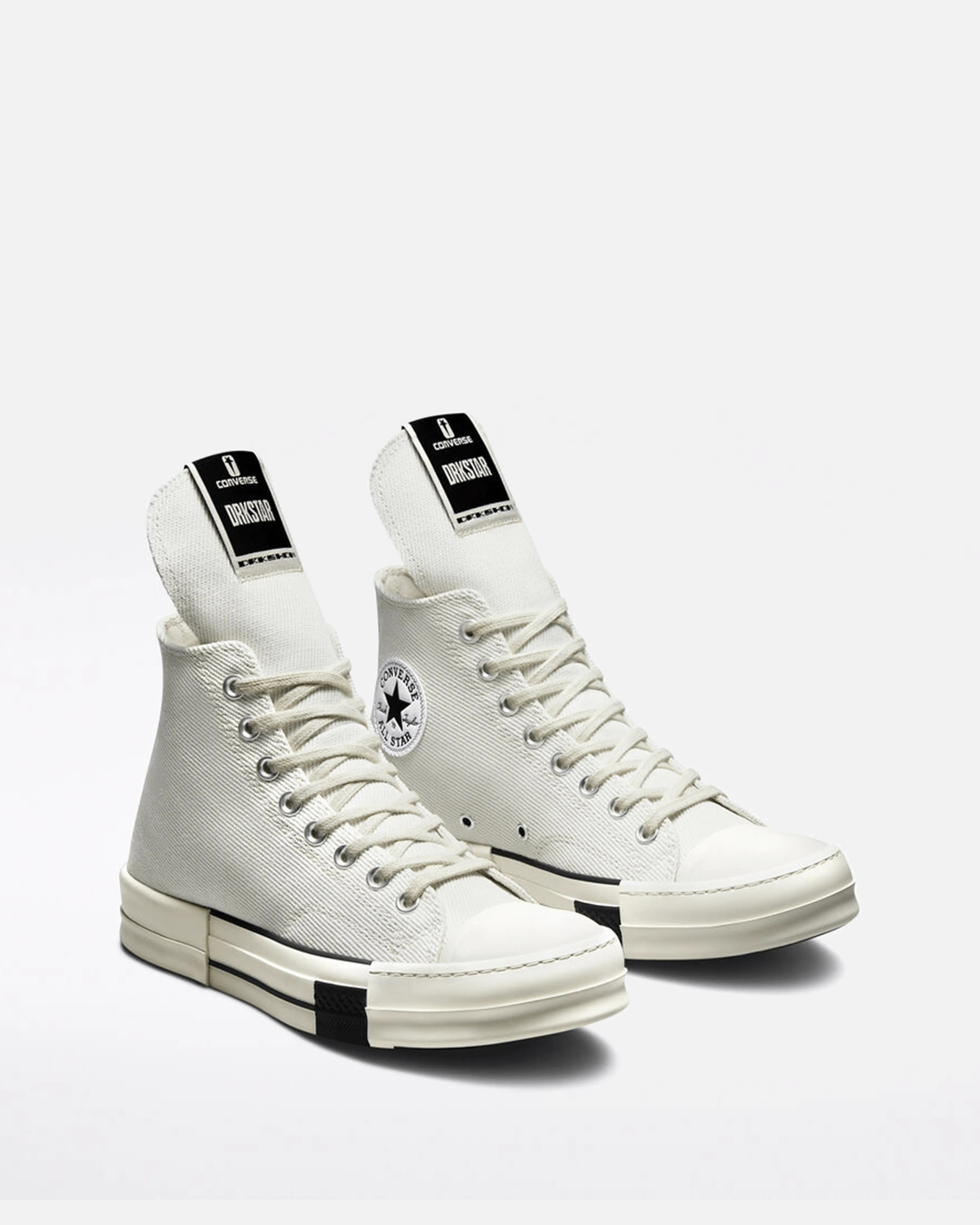 Rick Owens DRKSHDW Converse DRKSTAR Hi in White/White