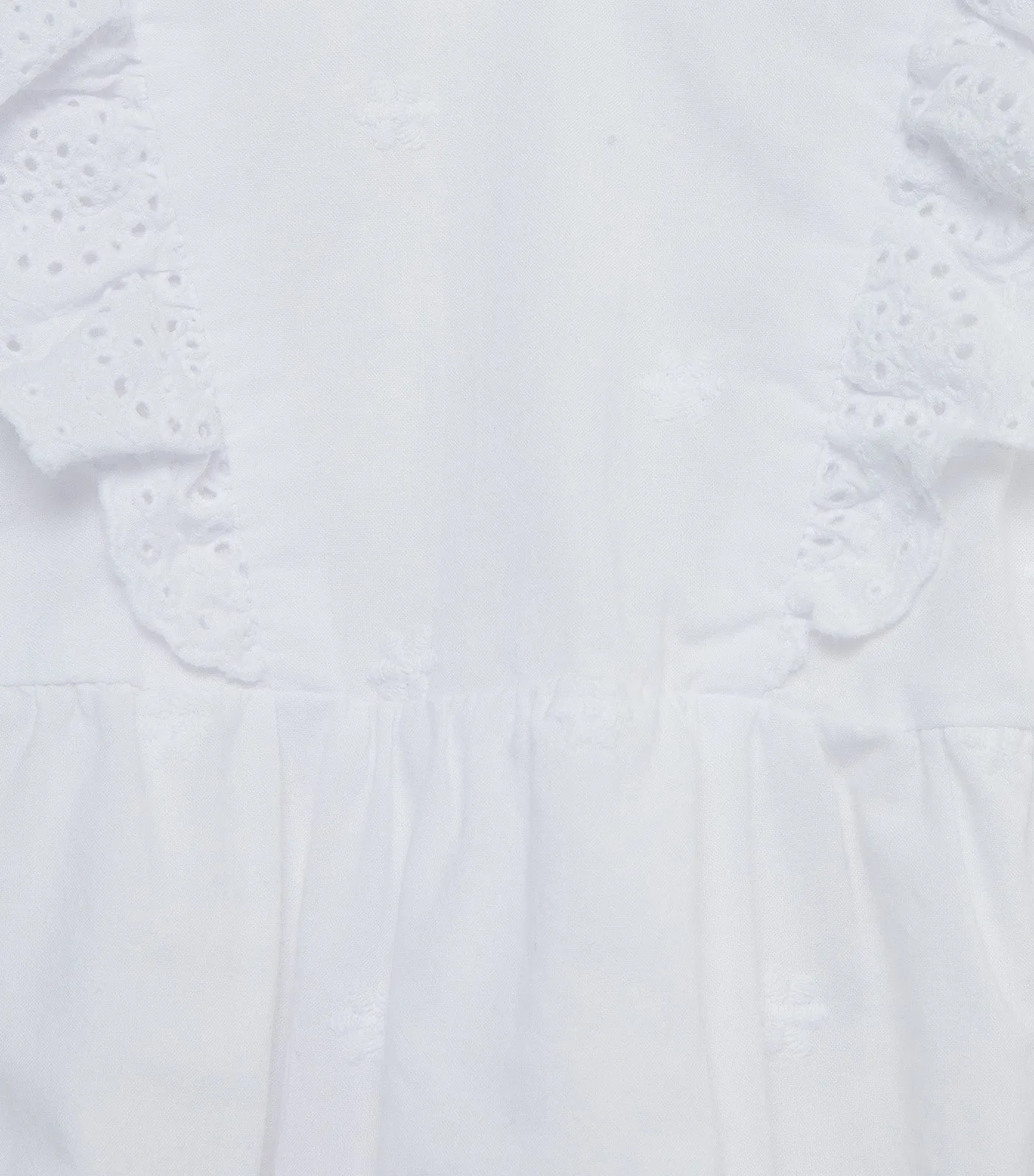 Romper and Headband Set White Eyelet Bubble