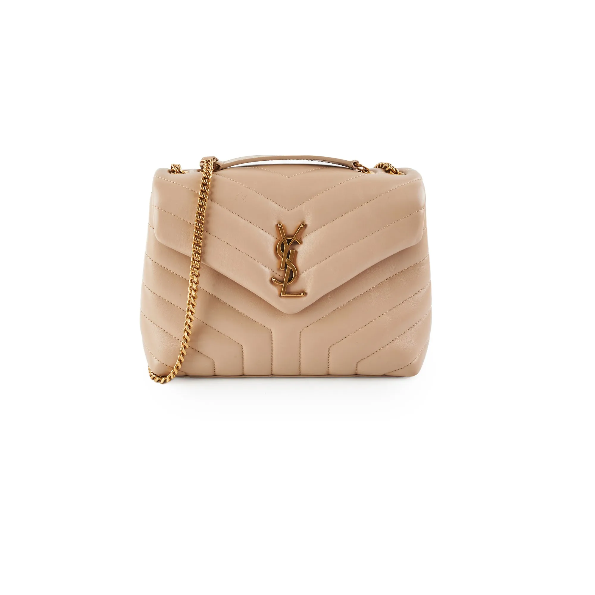 Saint Laurent Lou Small Beige Shoulder Bag