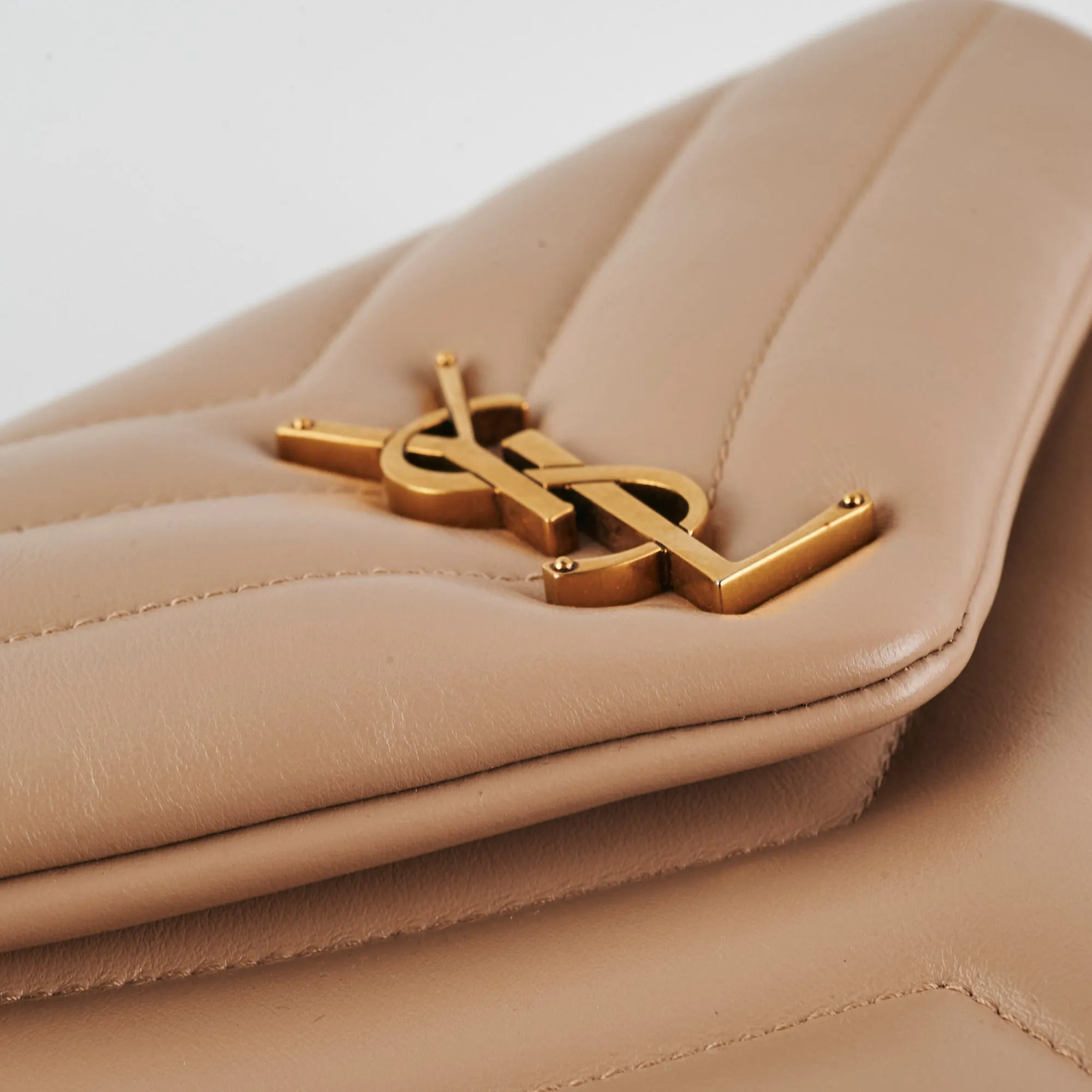 Saint Laurent Lou Small Beige Shoulder Bag