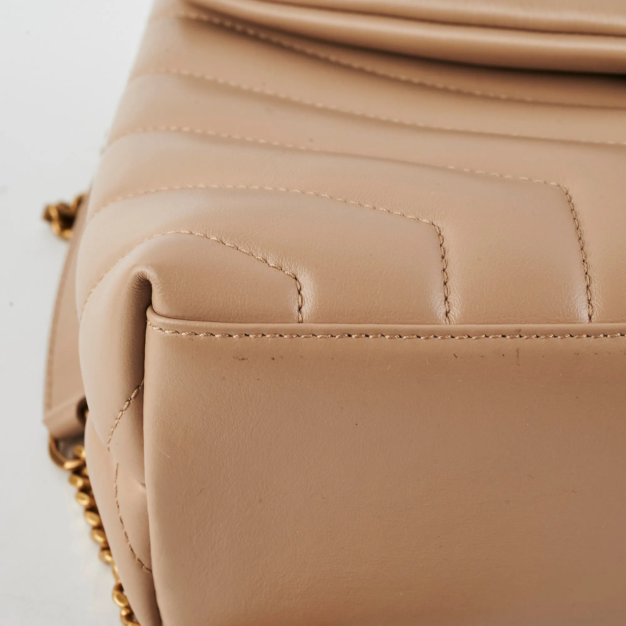 Saint Laurent Lou Small Beige Shoulder Bag