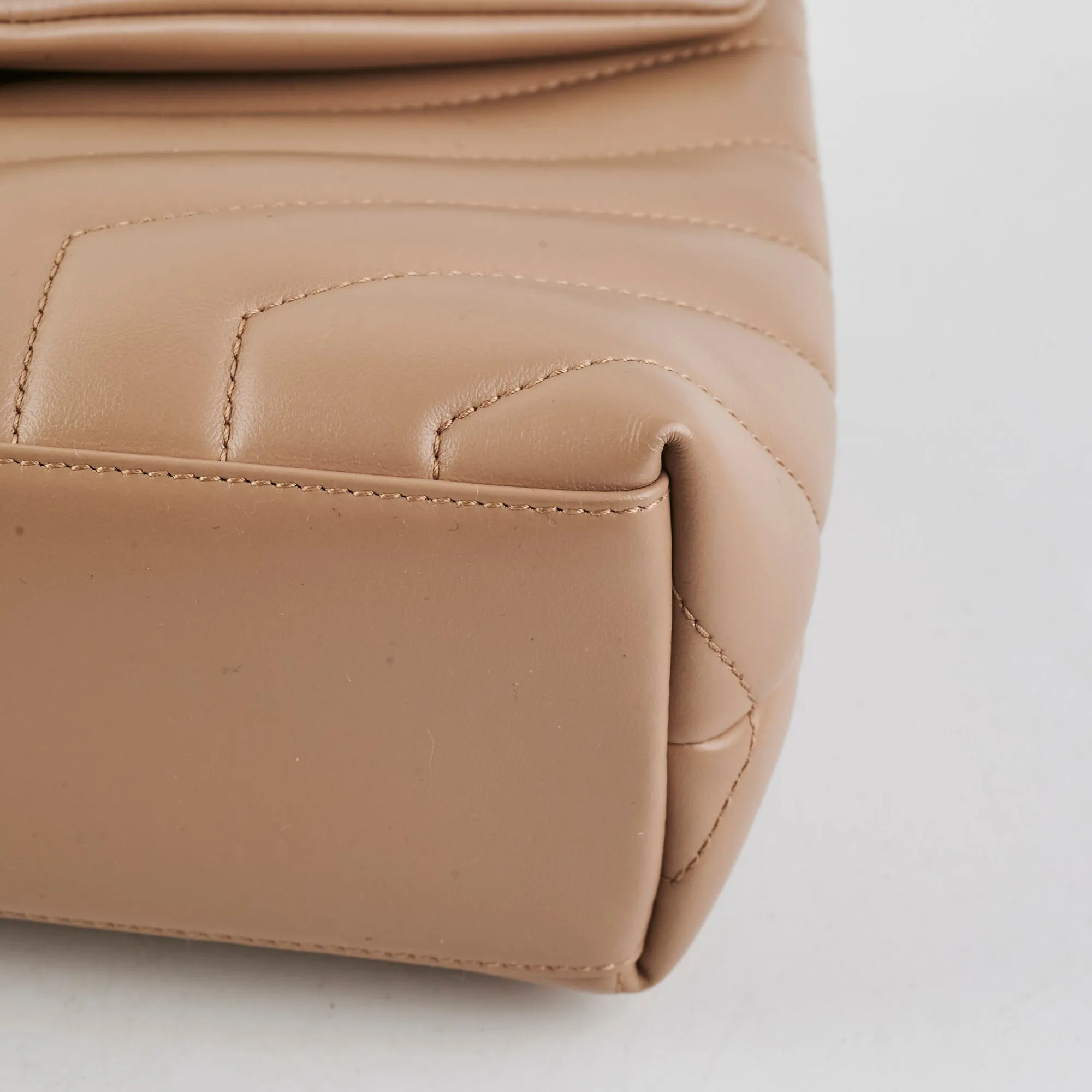 Saint Laurent Lou Small Beige Shoulder Bag