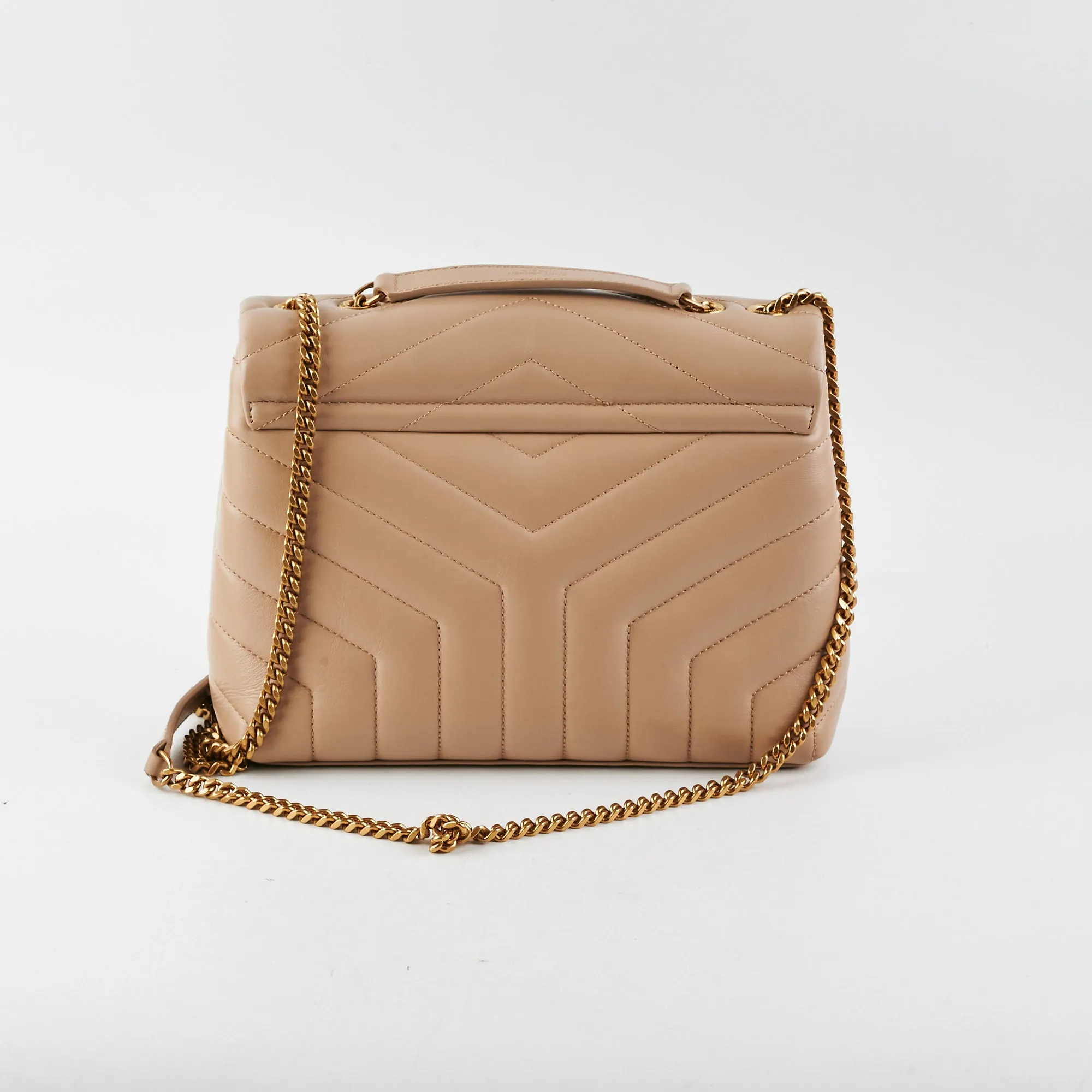 Saint Laurent Lou Small Beige Shoulder Bag