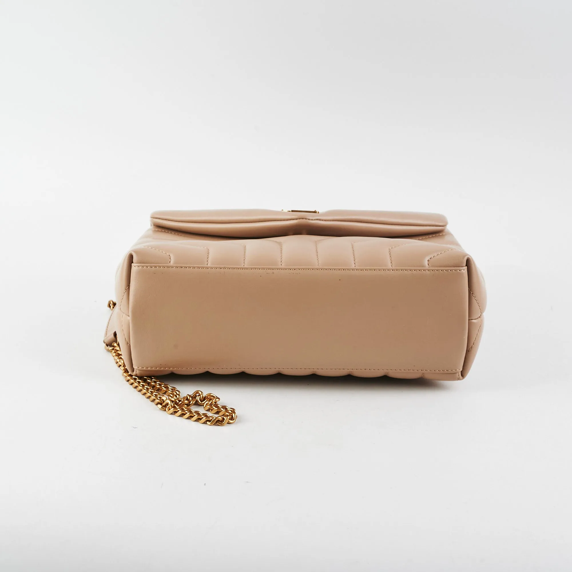 Saint Laurent Lou Small Beige Shoulder Bag