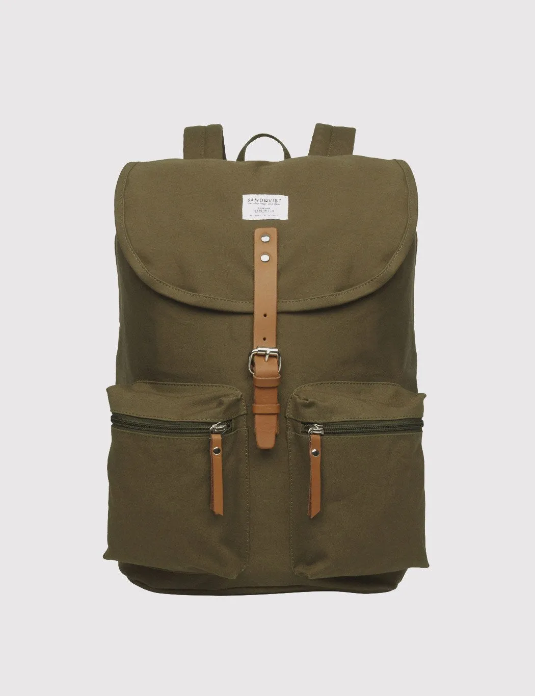 Sandqvist Roald Ground Backpack (Canvas) - Olive Green