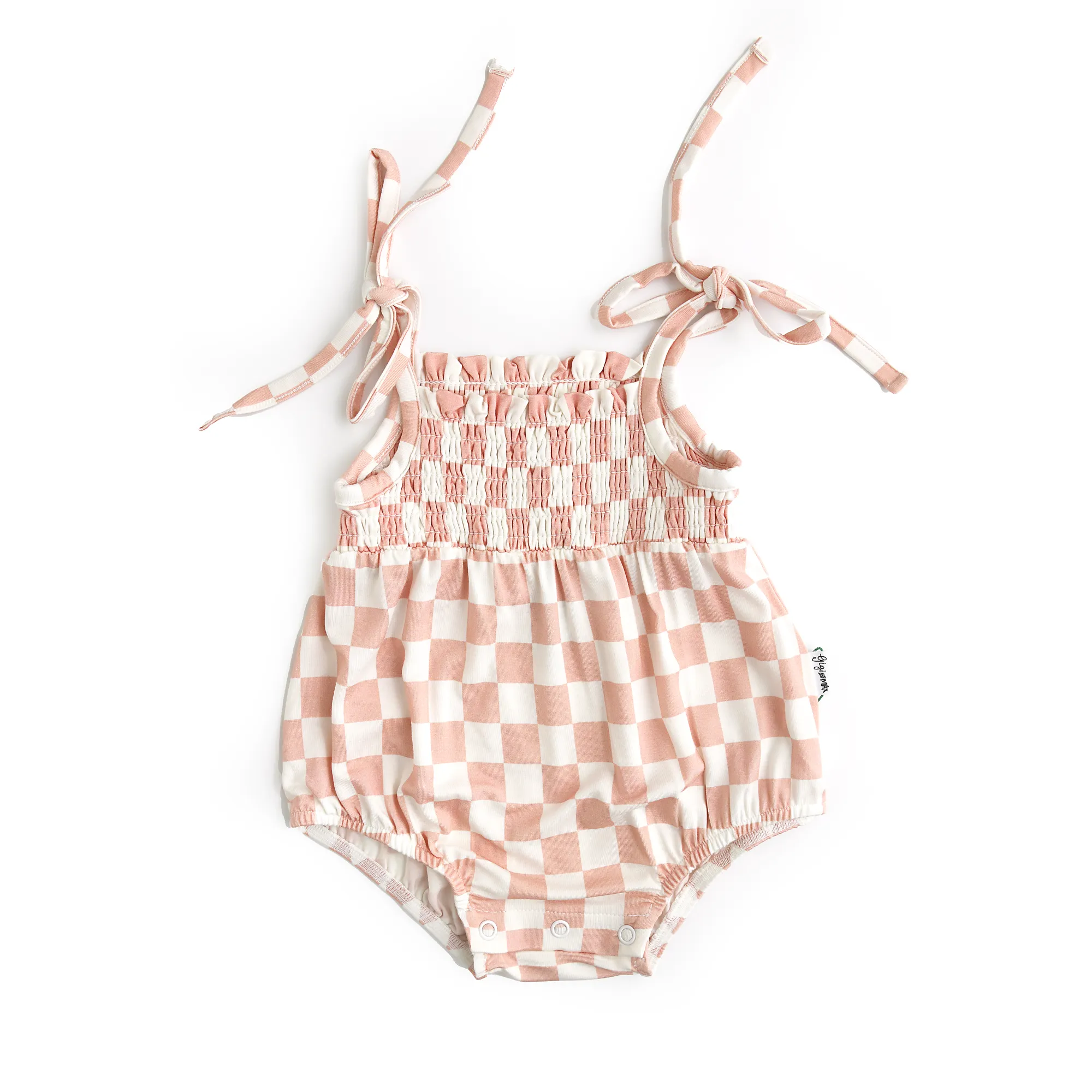 Saylor Pink SMOCKED BUBBLE ROMPER