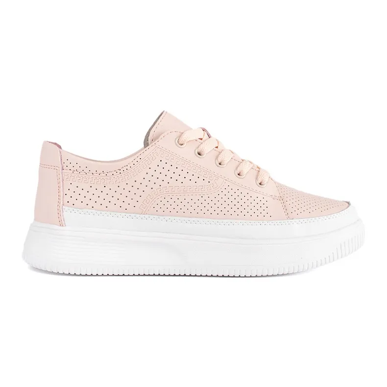 Sergio Leone pink openwork leather sneakers