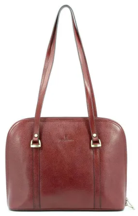 Shoulder bag 2 handles carmine calfskin 110469