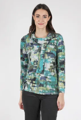 Soft Fleece Tie-Neck Top, Guacamole